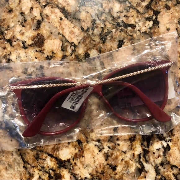 Charming Charlie Brow Line Maroon Sunglasses - Picture 3 of 7